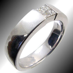 Diamond Mens Ring .38TDW 18KT White Gold